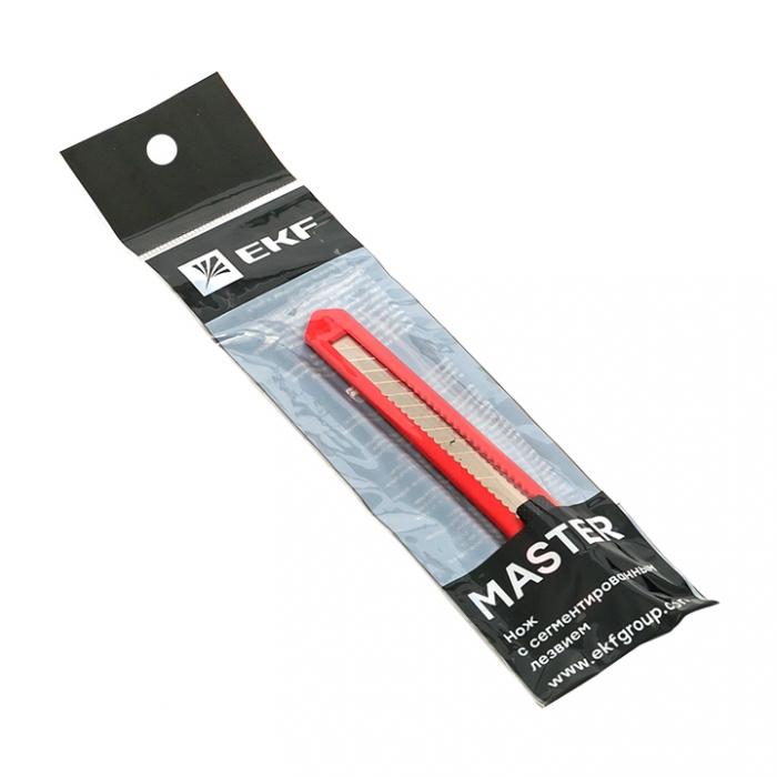 Нож с сегментированным лезвием 9 мм НСМ-10 EKF Master