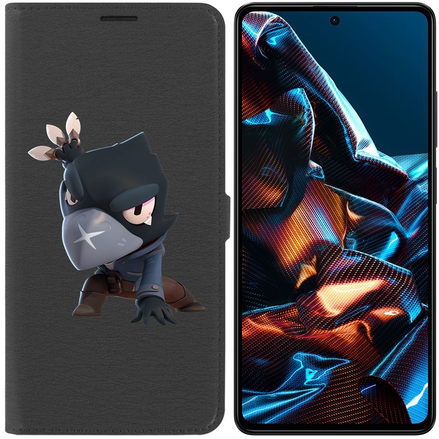 

Чехол-книжка Eco Book для Poco X5 Pro Brawl Stars-Ворон