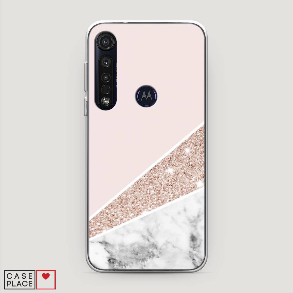 

Чехол на Motorola Moto G8 Plus "Блестящий розовый мрамор", 241450-3