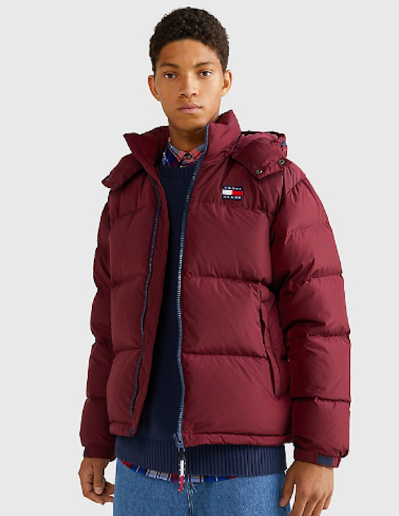 Пуховик мужской Tommy Hilfiger The Alaska Solid Puffer Jacket, DM15445 бордовый M