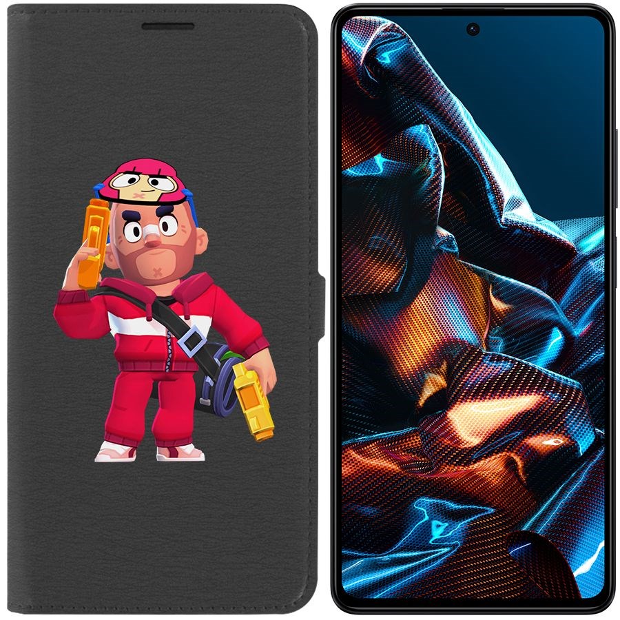 

Чехол-книжка Eco Book для Poco X5 Pro Brawl Stars-Красавчик Кольт