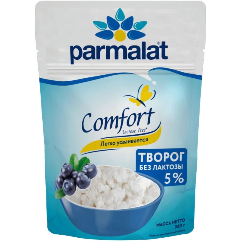 Творог рассыпчатый Parmalat Comfort безлактозный 5% 260 г