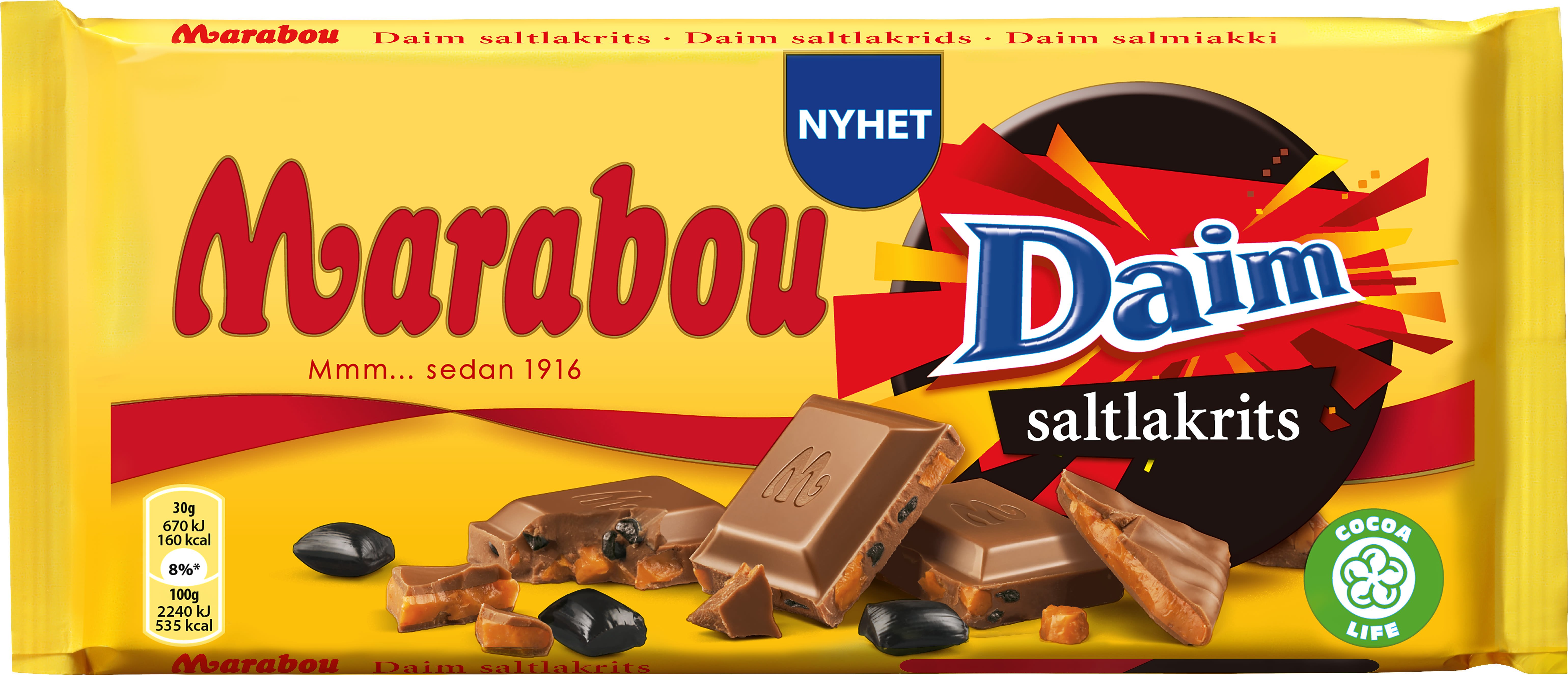 Шоколад Marabou Daim молочный с кусочками карамели 200 г