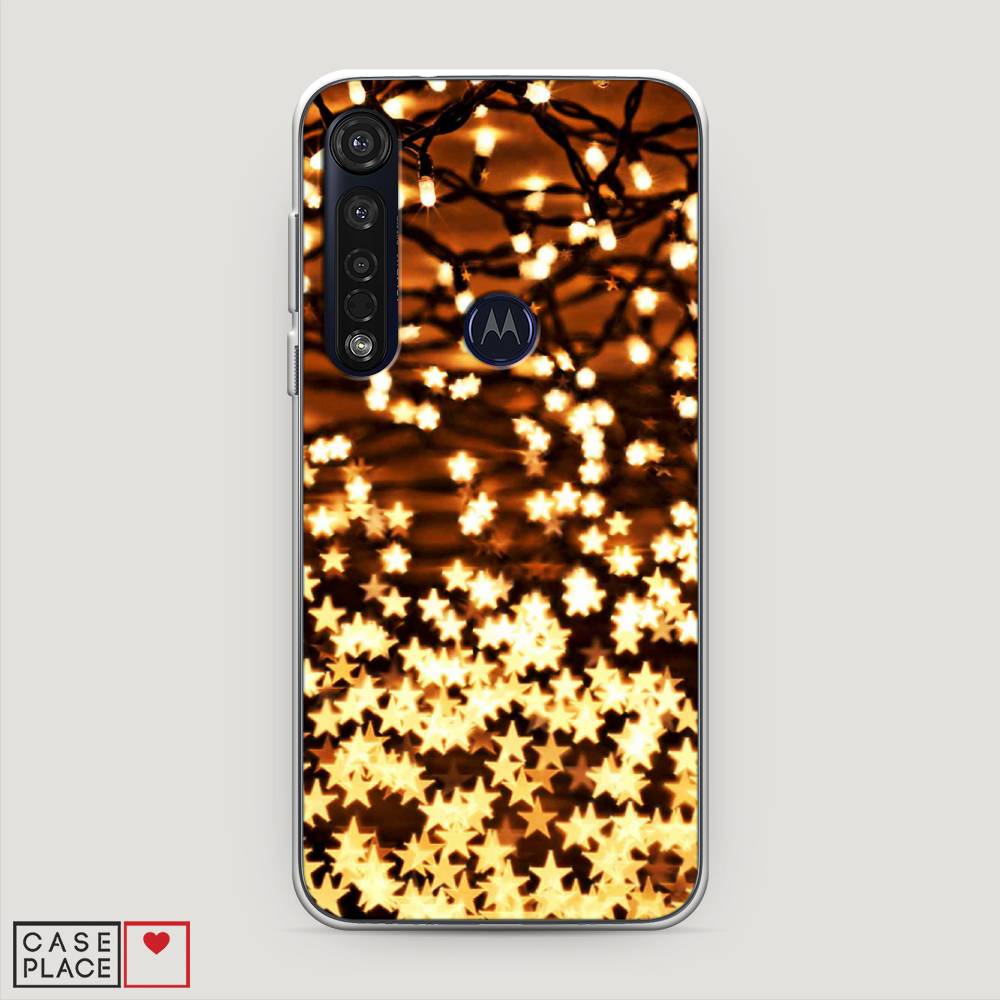 

Чехол на Motorola Moto G8 Plus "Новогодняя гирлянда", Золотистый, 241450-5