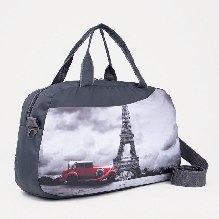 Сумка Capline спортивная на молнии, наружный карман, цвет серый