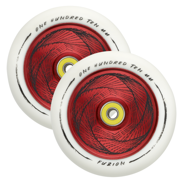 фото Колеса fuzion 110 mm hollowcore wheel (pair) - marker / white red core white pu