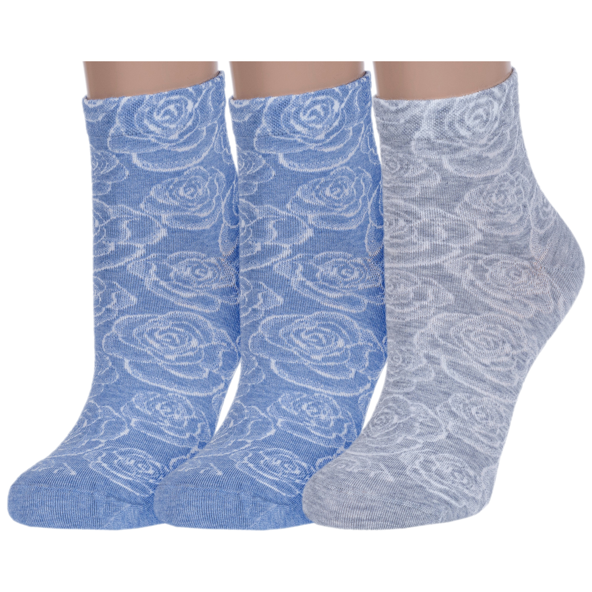 Комплект носков женских Rusocks 3-Ж-1526 серых 23-25 (36-39)
