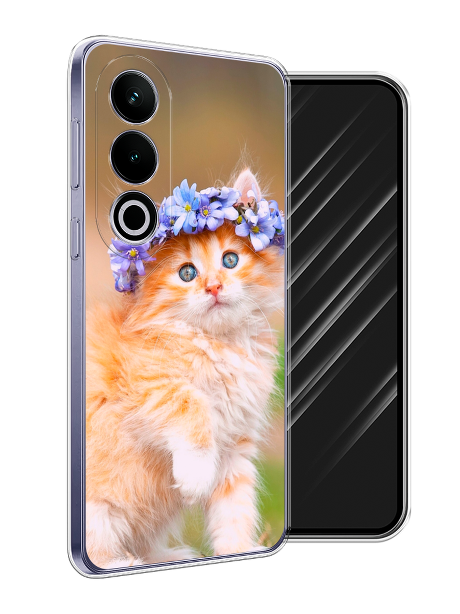 

Чехол Awog на OnePlus Ace 3V "Рыжий кот в венке", Коричневый;синий, 154850-1