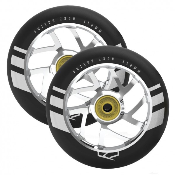 Колеса Fuzion 110 mm Wheel (pair) - Silver Ano / Black PU