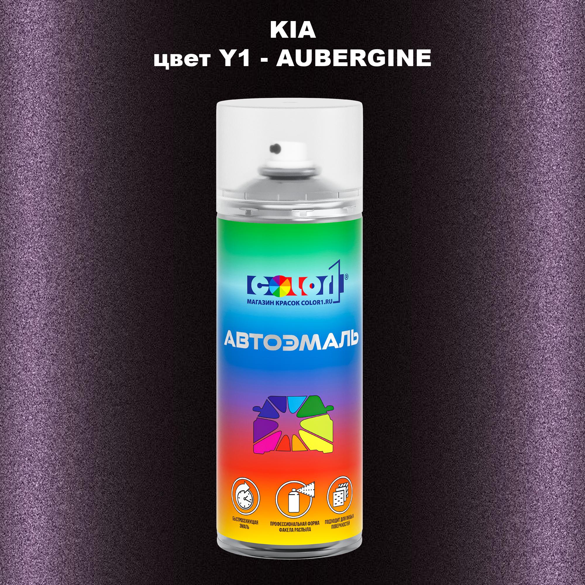 

Аэрозольная краска COLOR1 для KIA, цвет Y1 - AUBERGINE, Прозрачный