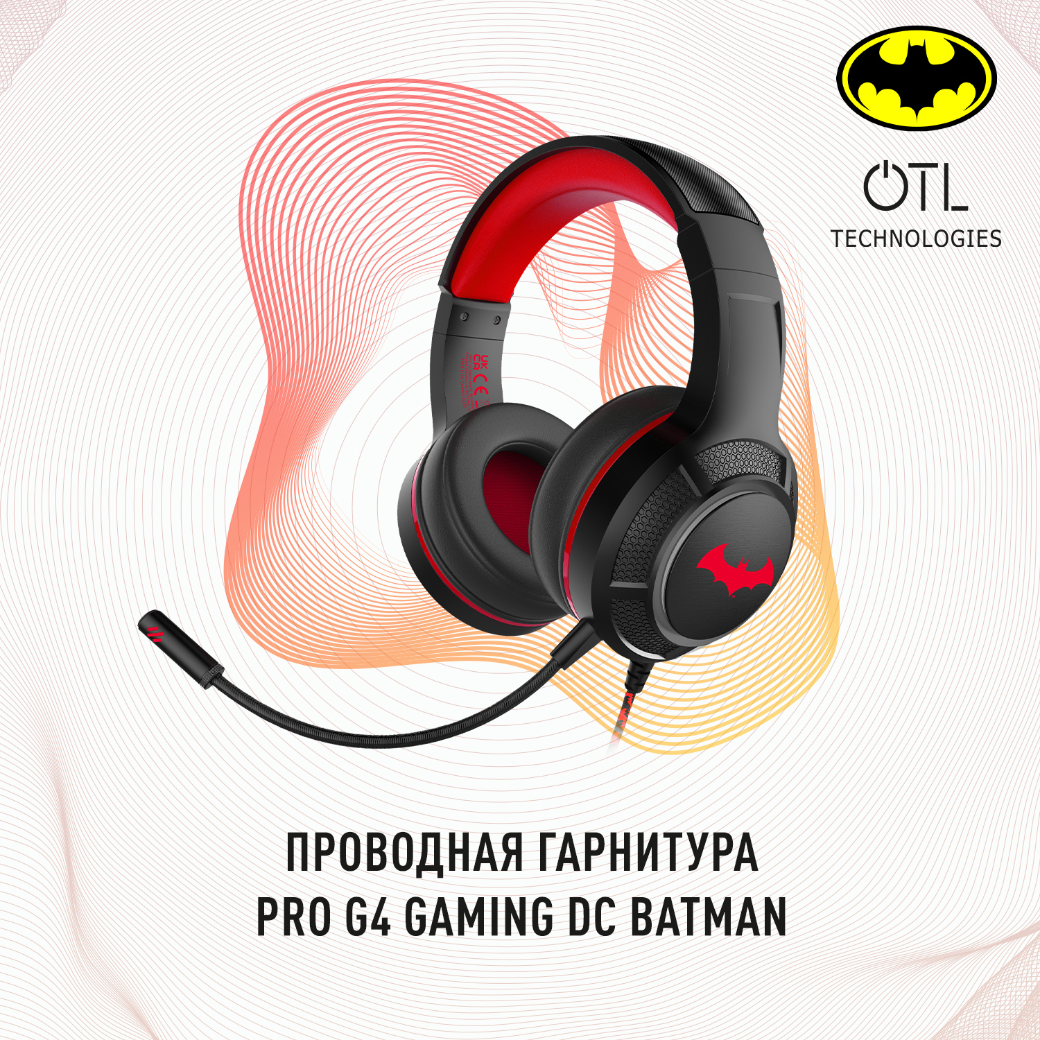 Игровые наушники OTL Technologies DC Comics Batman Black, Red