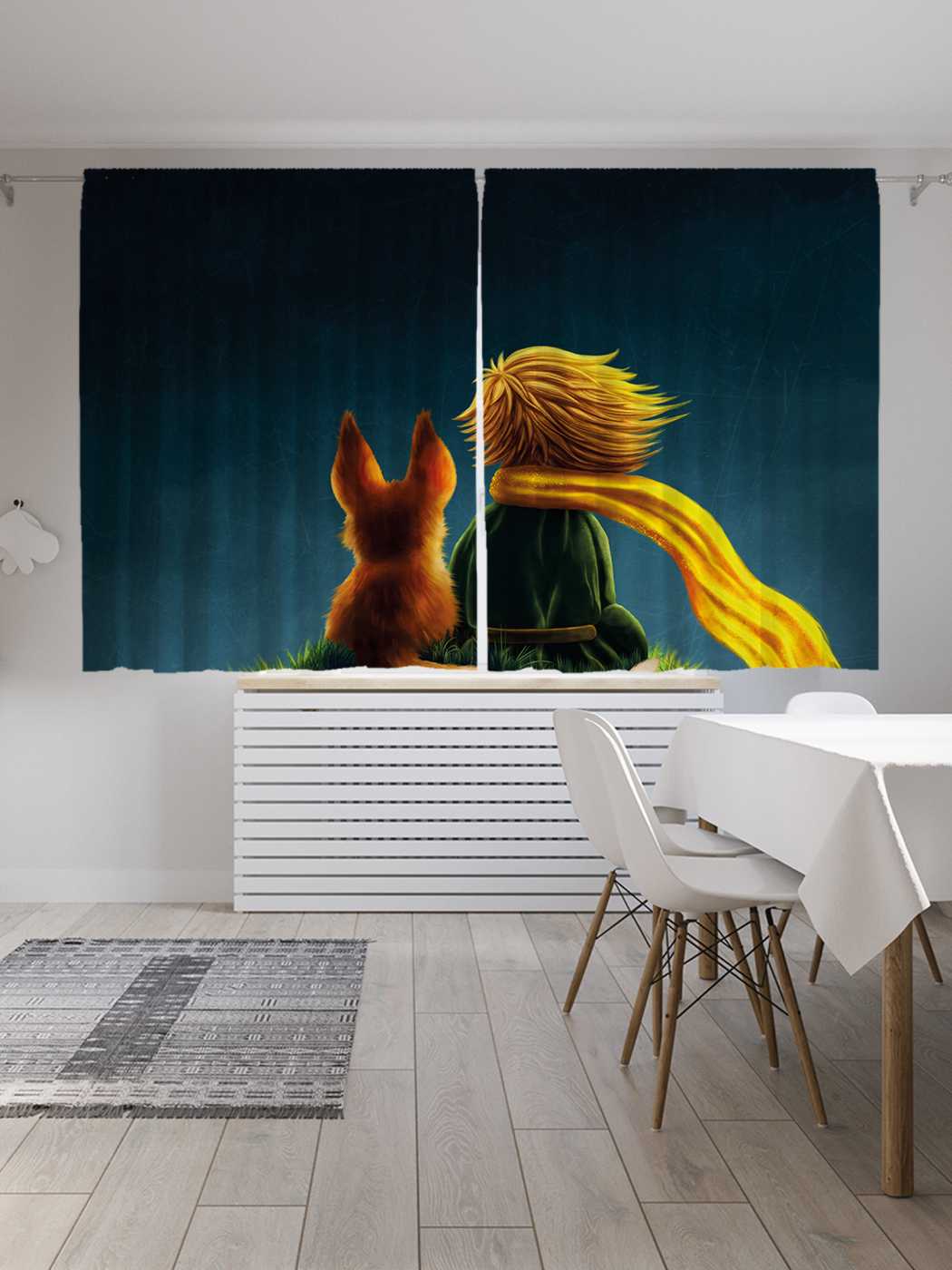 

Классические шторы JoyArty "Мальчик с лисенком", серия Oxford DeLux, 2 полотна 145x180 см, Мальчик с лисенком