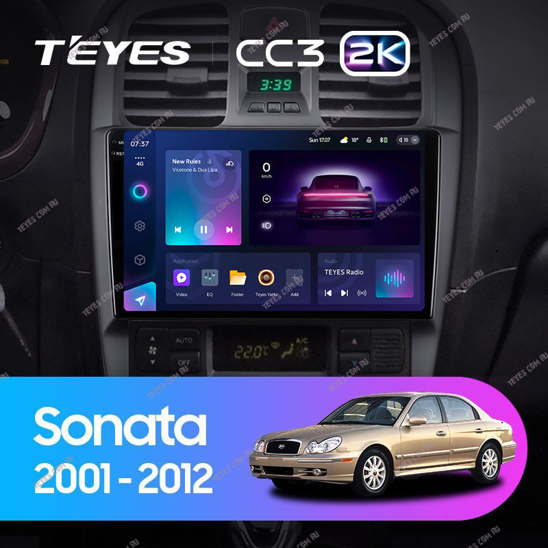 Штатная магнитола Teyes CC3 2K 360 6128 Hyundai Sonata EF рестайлинг 2001-2012 5620000₽