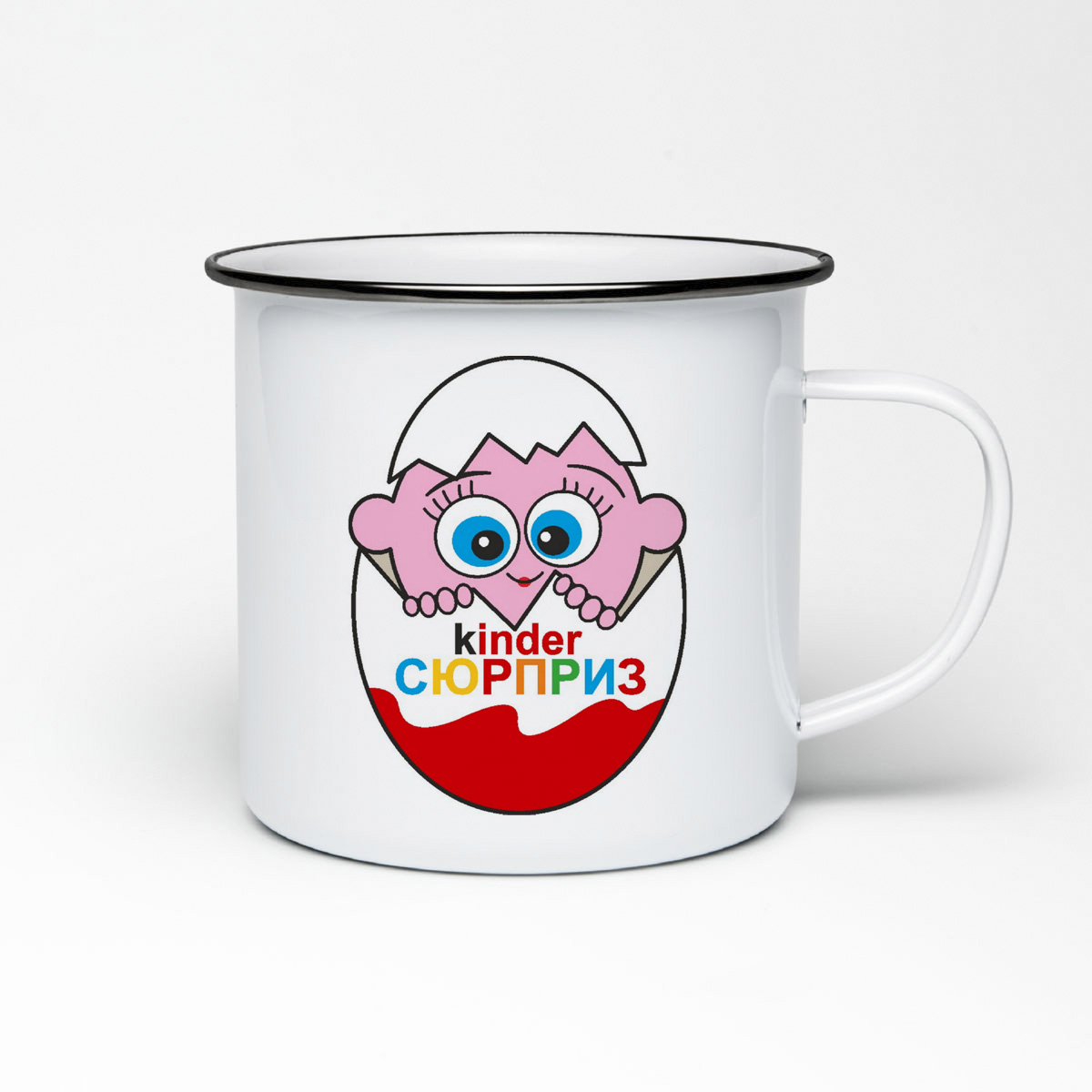 

Кружка металлическая CoolPodarok пузожитель киндер сюрприз kinder