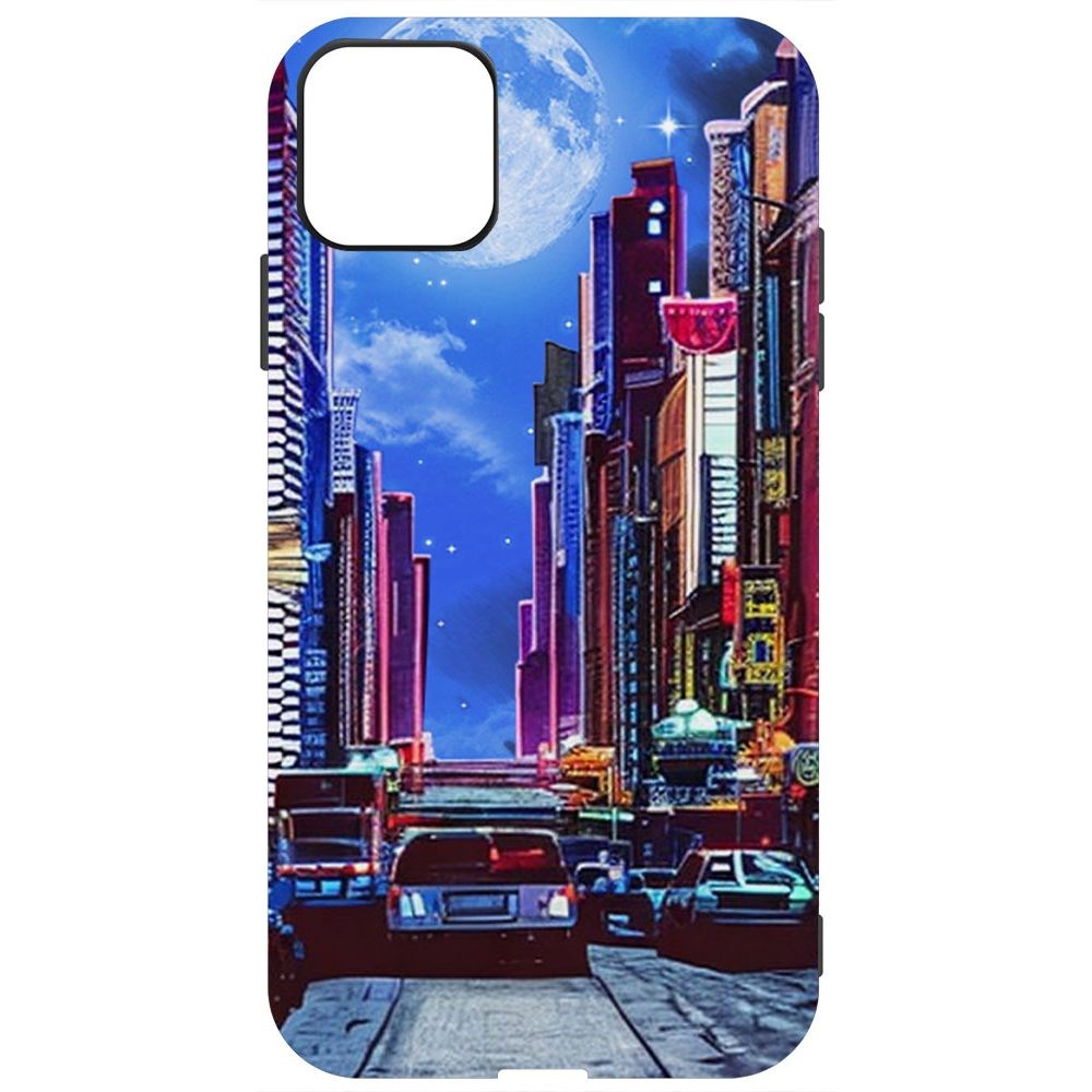 

Чехол-накладка Софт Ночной город для iPhone 11, Черный