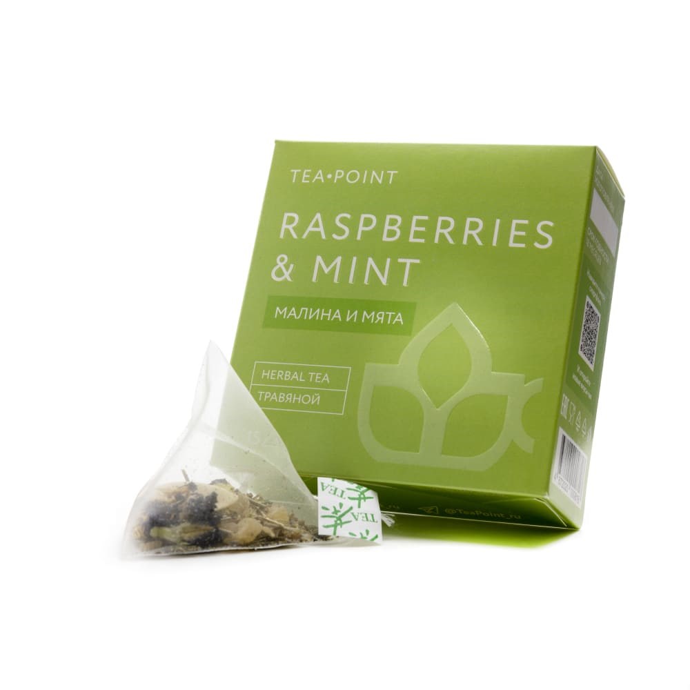 Травяной чай Tea Point Малина и мята, 15 пирамидок