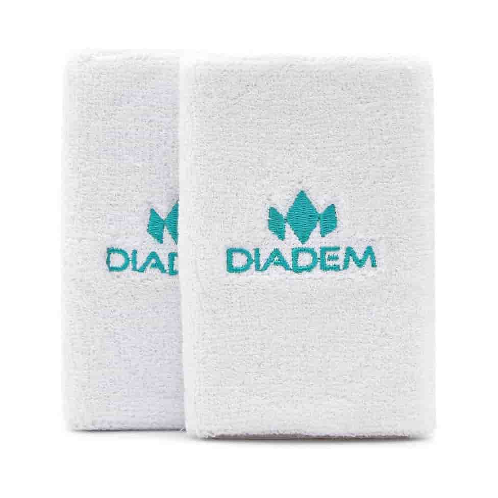 

Комплект напульсников унисекс Diadem Logo, белый/голубой, Logo