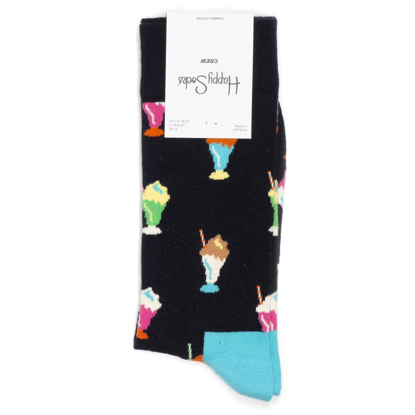 

Носки унисекс Happy Socks Happy-Socks-Milkshake черный/голубой 36-40, Happy-Socks-Milkshake