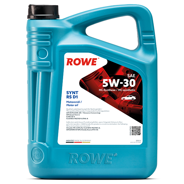 Моторное масло RoWe Hightec Synt RS D1 5W30 5л