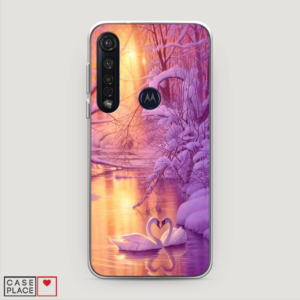 

Чехол на Motorola Moto G8 Plus "Зима 1", Фиолетовый;желтый, 241450-2
