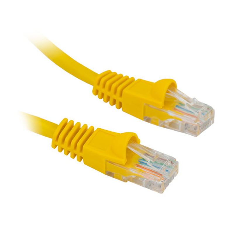 Патч-корд Buro RJ45 - RJ45 вилка-вилка 5м  желтый