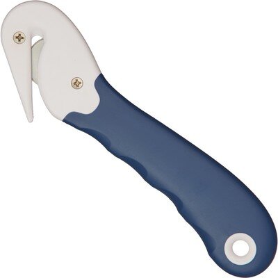 Нож канцелярский безопасный для коробок и шпагатов синий, 280457 безопасный нож для вскрытия коробок olfa