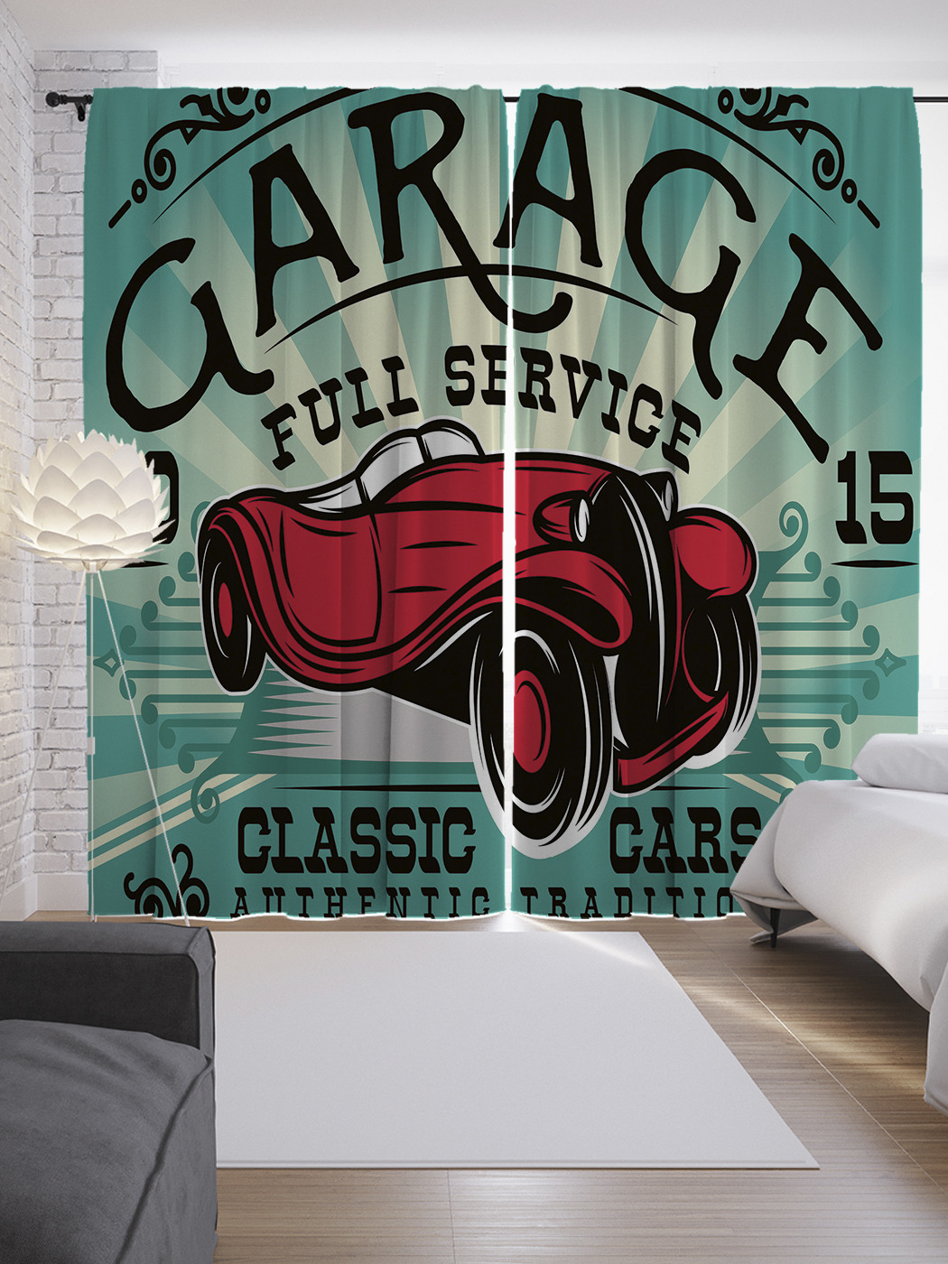 

Шторы JoyArty с фотопечатью "Полный сервис" из сатена, 290х265 см, Полный сервис