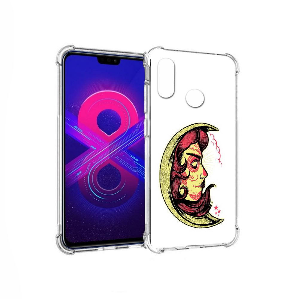 

Чехол MyPads Tocco для Honor 8X Max желтый полумесяц с лицом девушки (PT118941.31.346), Прозрачный, Tocco