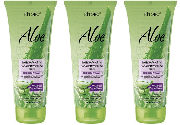 

Бальзам-Light ALOE 97% для волос, жирных у корней и сухих на кончиках Витэкс 200мл, 3 шт