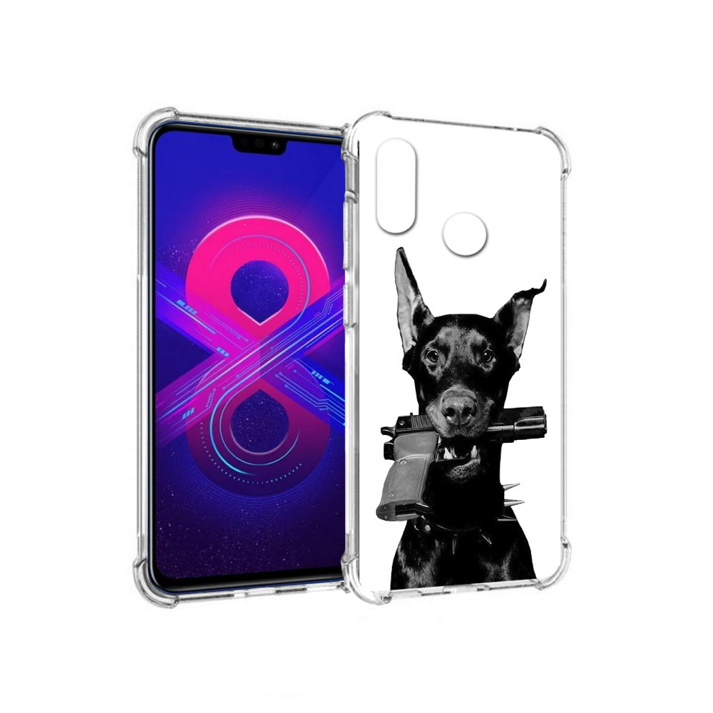 

Чехол MyPads Tocco для Honor 8X Max доберман с пистолетом (PT118941.31.331), Прозрачный, Tocco