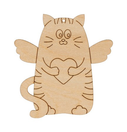 

Mr. Carving Заготовка для декорирования Подвеска фанера ВД-875-Кот с сердцем 9x8.5 см