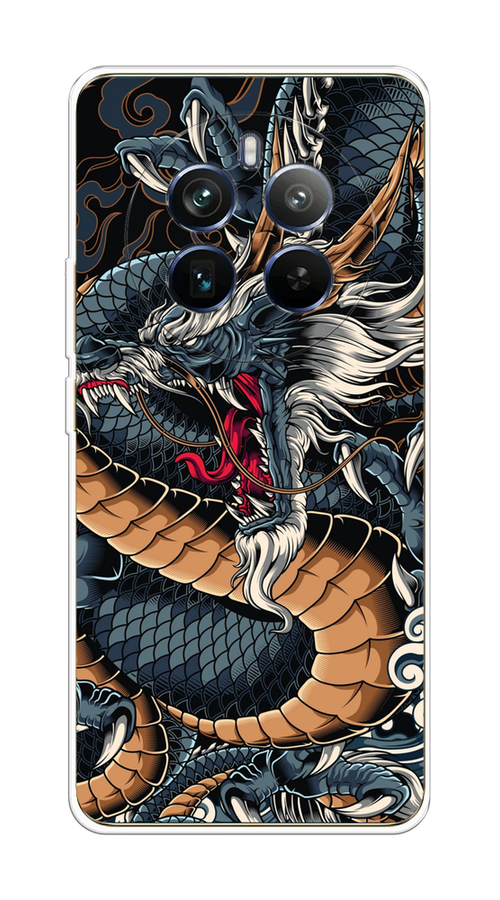 

Чехол на Realme 12+ "Japanese Dragon", Коричневый;черный;синий, 2516350-1