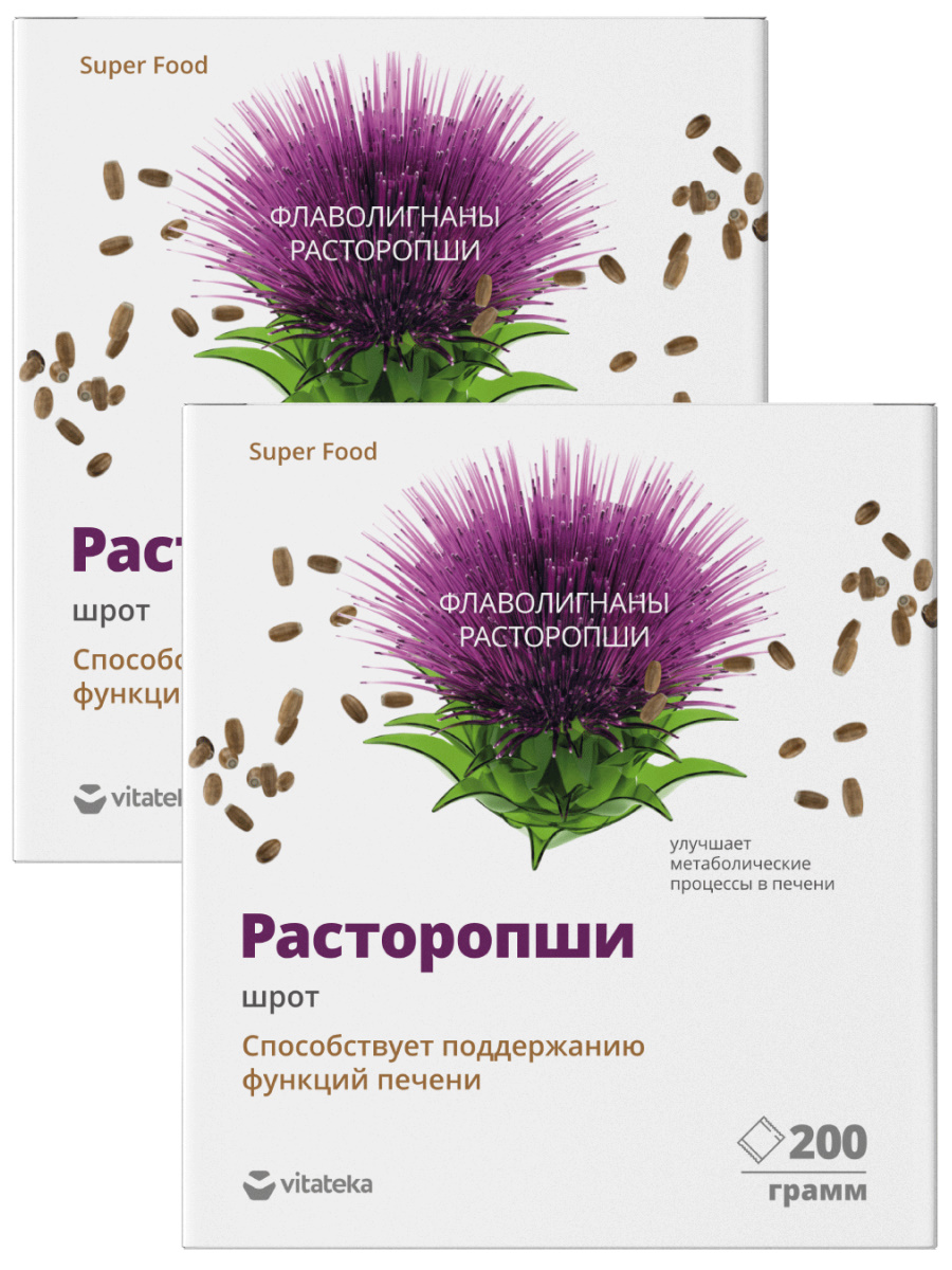 

Комплект расторопши шрот Vitateka порошок 200 гр х 2 шт