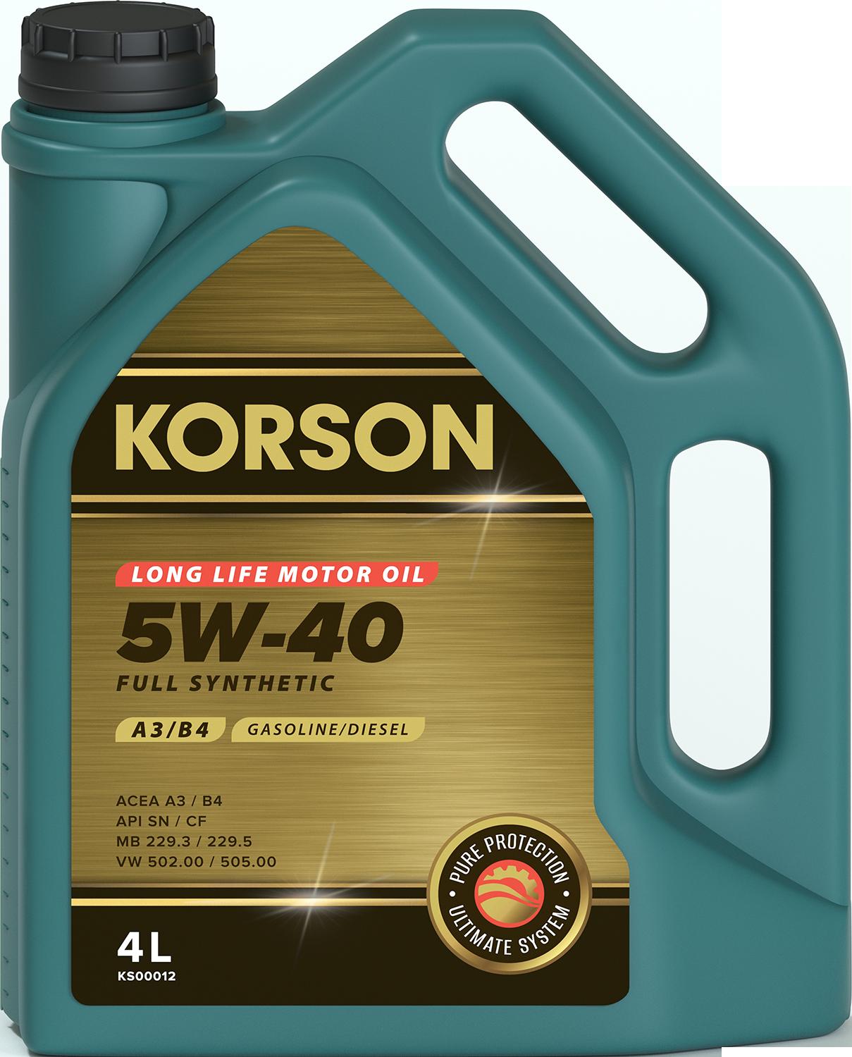 Full Synthetic 5W-40 A3/B4 4Л KORSON ks00012