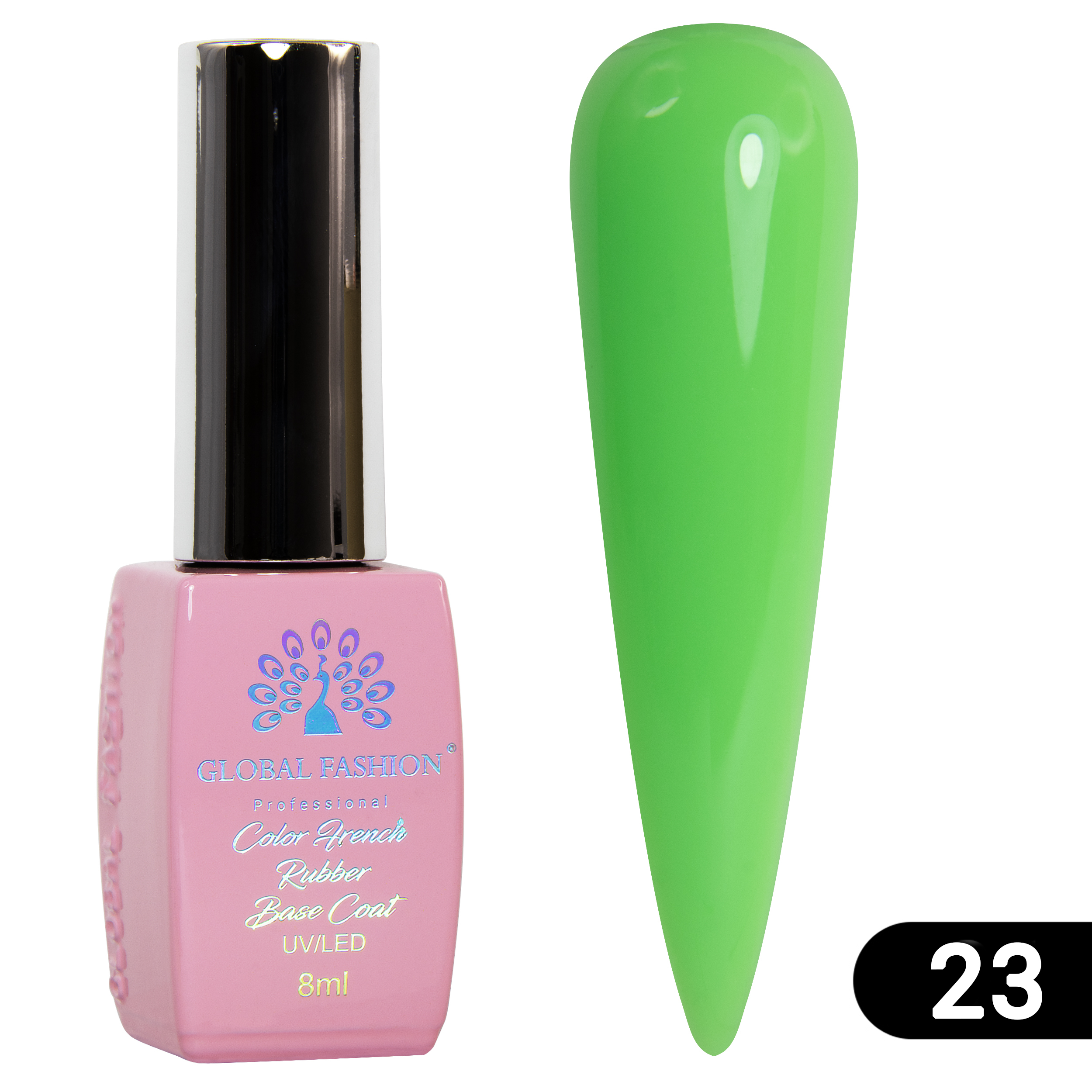 Цветная френч база для гель лака Global Fashion, Color French Base Coat 8 мл, 23