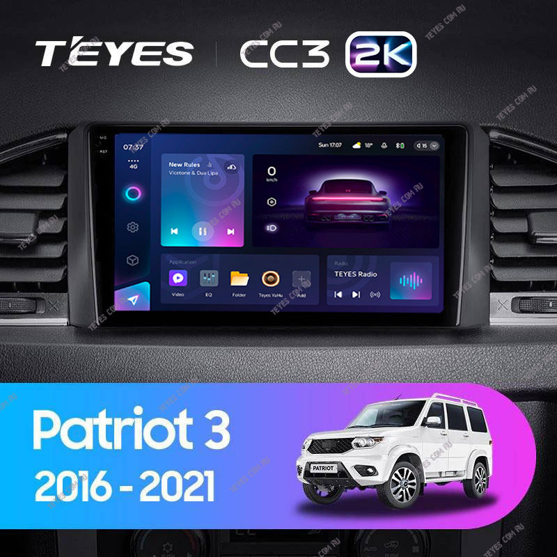 Штатная магнитола Teyes CC3 2K 464 UAZ Patriot 3 2016-2021 F1 4657500₽