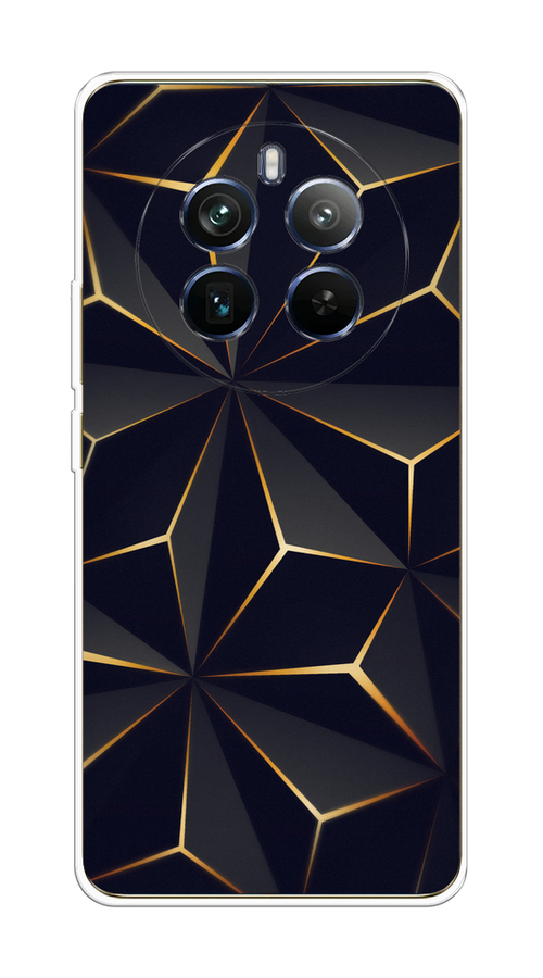 

Чехол на Realme 12+ "Черные полигоны", Золотистый;черный, 2516350-1