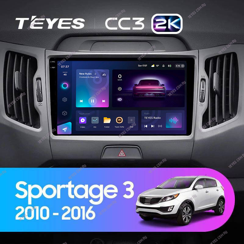 Штатная магнитола Teyes CC3 2K 4/64 Kia Sportage 3 SL (2010-2016) Тип-C