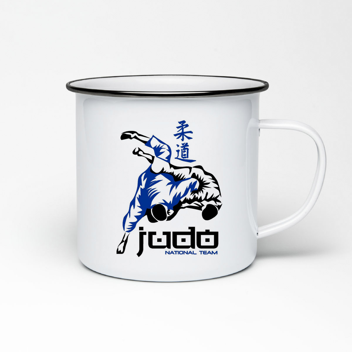 

Кружка металлическая CoolPodarok Judo дзюдо Сине черный шаблон