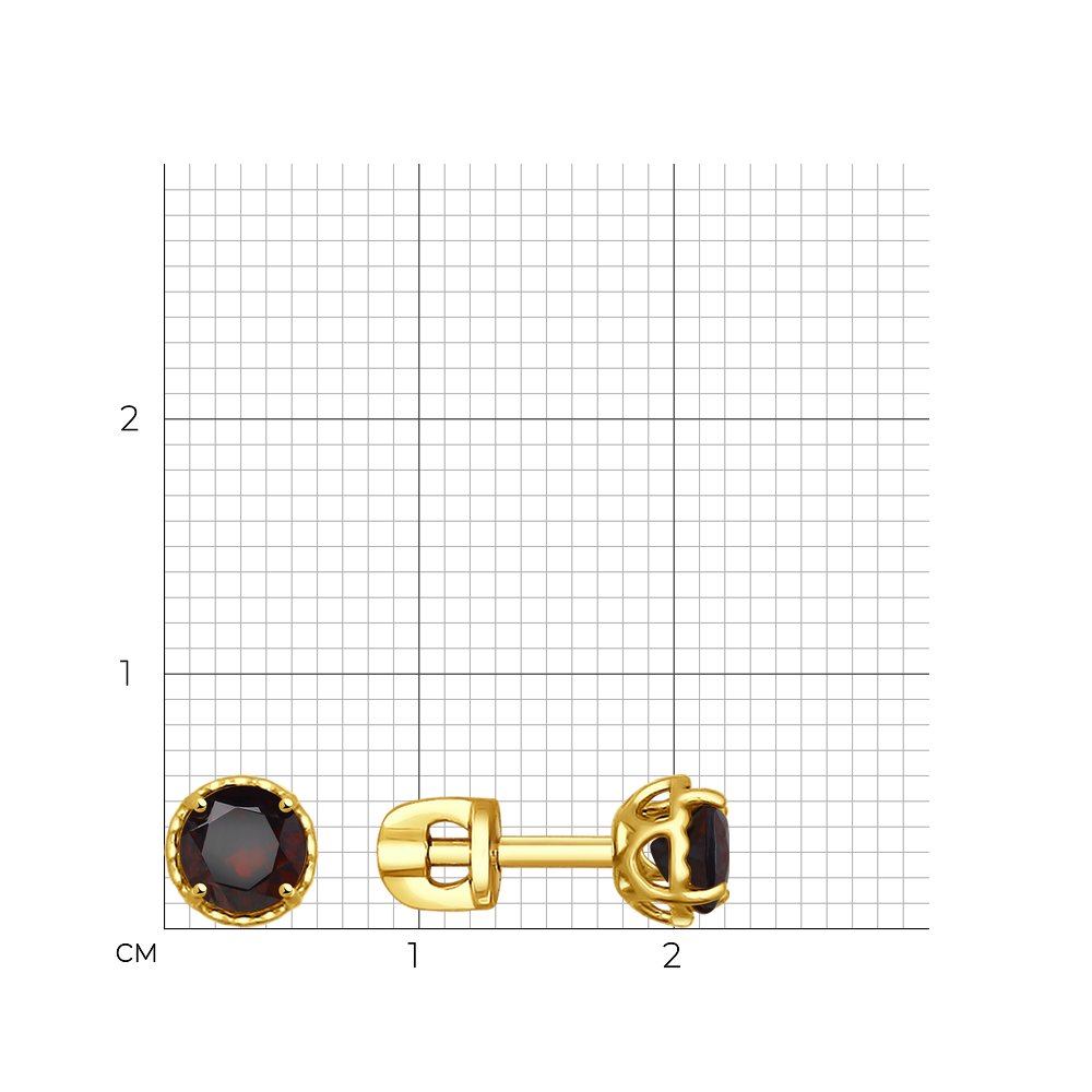 

Серьги из желтого золота с гранатом SOKOLOV 724197-2, 724197-2
