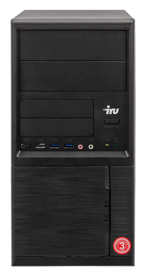 фото Системный блок iru office 613 intel core i3 10100 black (1537846)