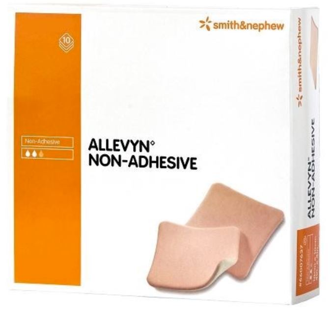 фото Allevyn non adhesive / аллевин неадгезив - губчатая неадгезивная повязка, 10x20 см smith & nephew