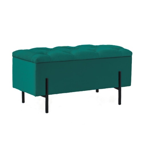 Пуф IVAMEBEL 80 см, с ящиком для хранения, изумрудный