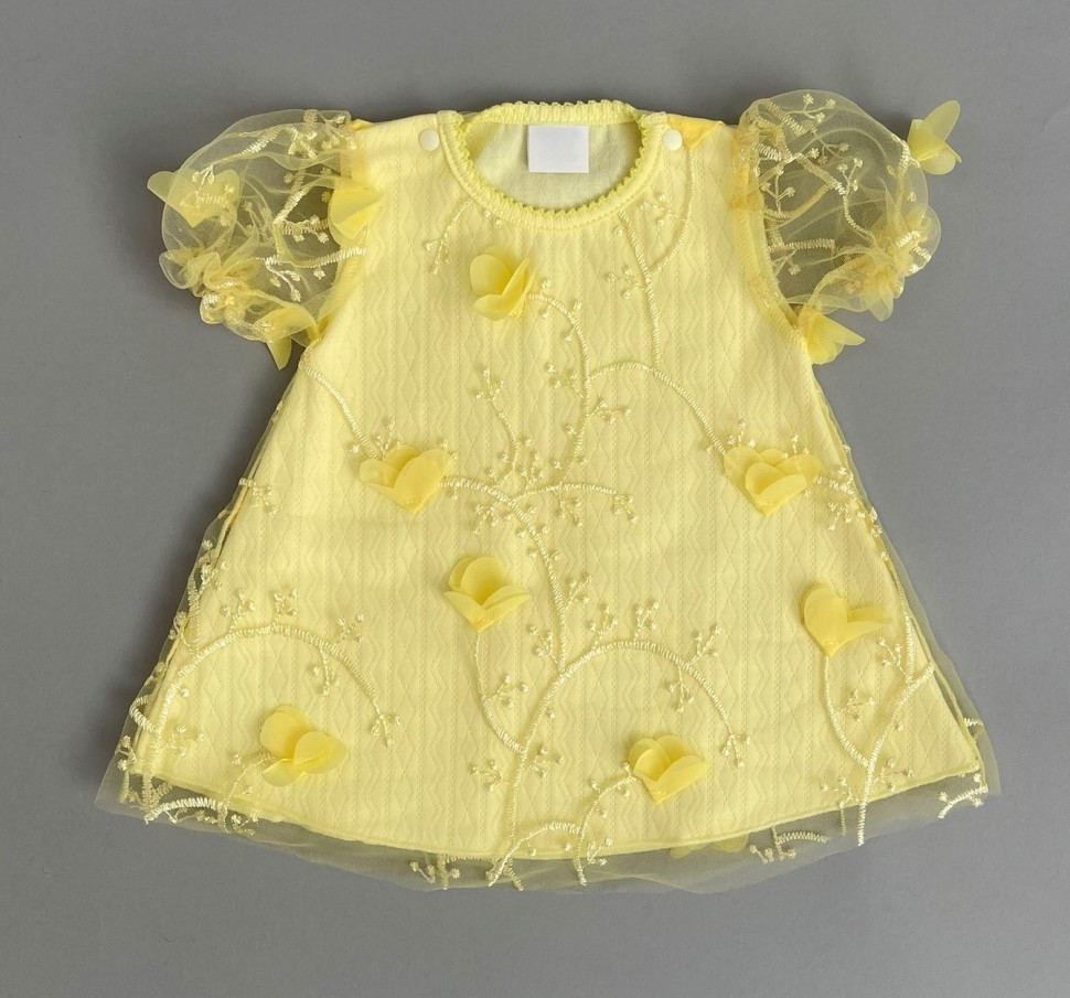 Платье детское Clariss Лютики, желтый, 74