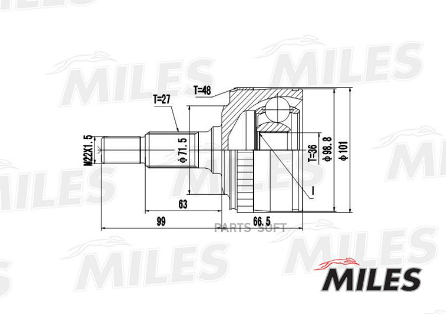 

MILES GA20245 ШРУС MB W638 2.0D/2.2D 99-03 нар.