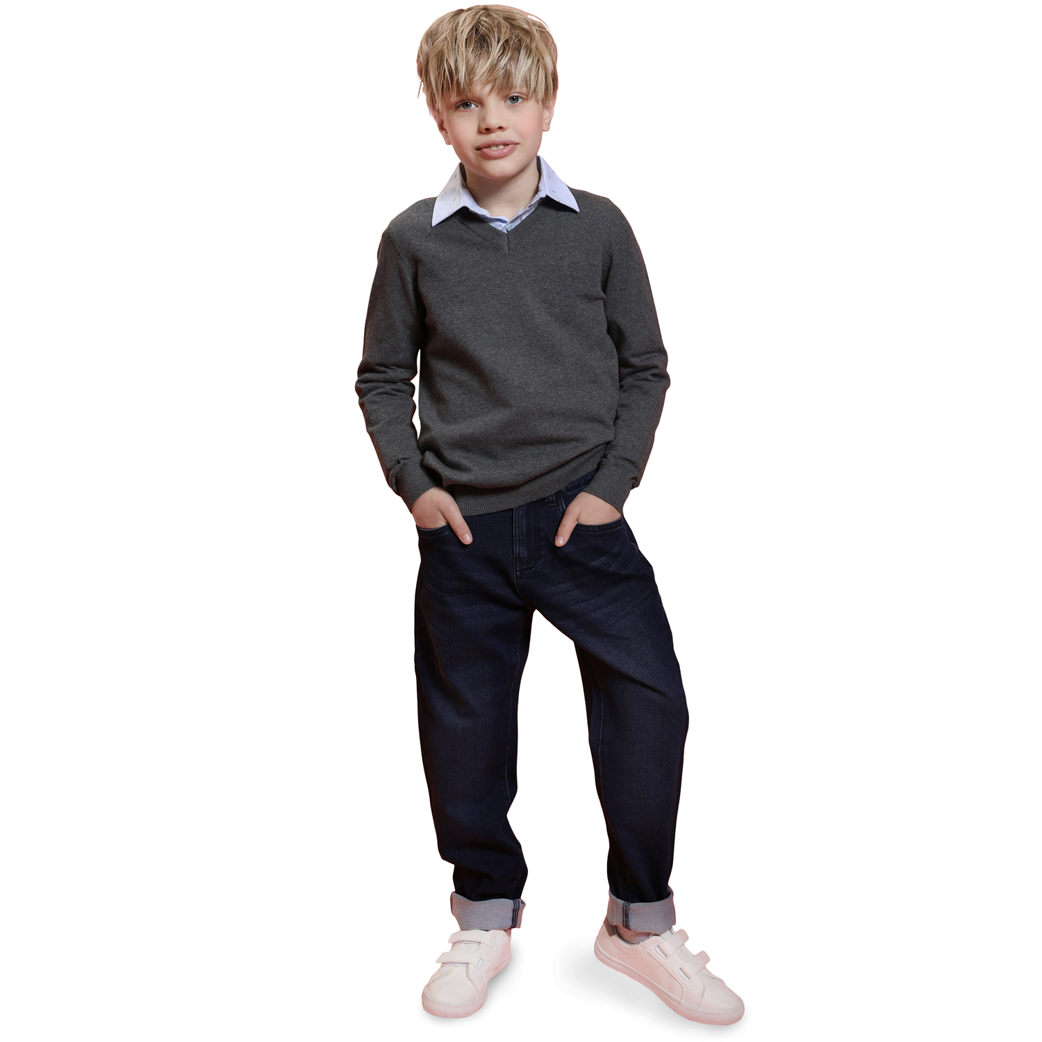 

Leader Kids School Джемпер серый р.152, GL001004944