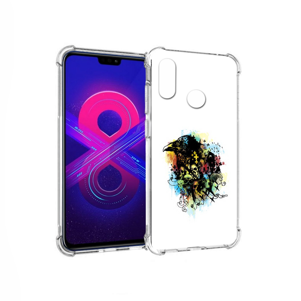

Чехол MyPads Tocco для Honor 8X Max ворон и черепа (PT118941.31.273), Прозрачный, Tocco