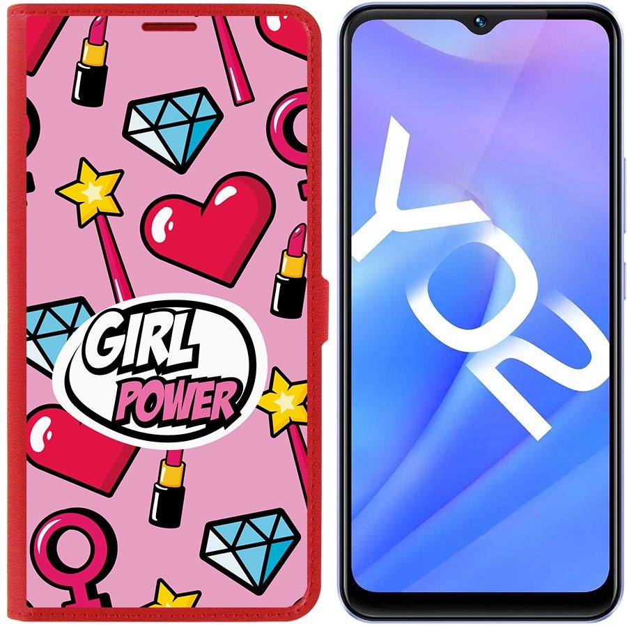 

Чехол-книжка Eco Book для Vivo Y02 Girl Power, Красный