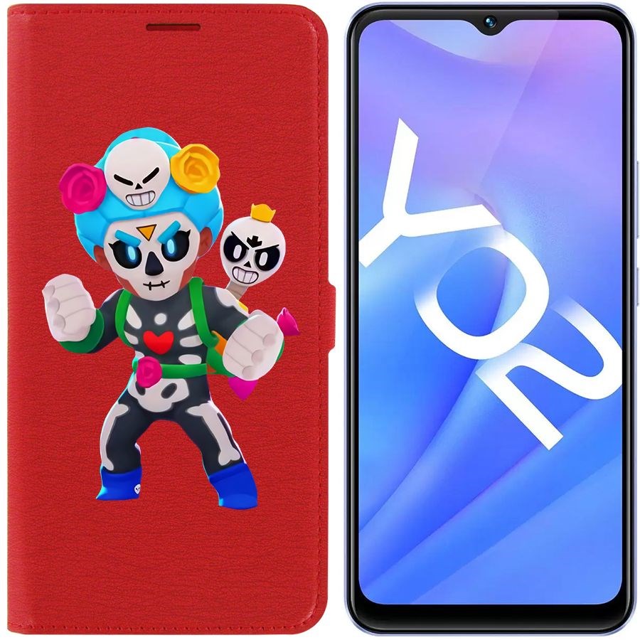 

Чехол-книжка Eco Book для Vivo Y02 Brawl Stars-Хэллоуинская Роза