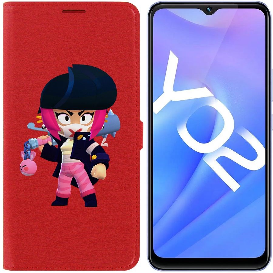 

Чехол-книжка Eco Book для Vivo Y02 Brawl Stars-Ужасная Биби